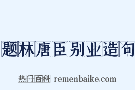 题林唐臣别业造句是什么意思的图片